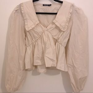Nasty Gal Peter Pan nude collared shirt